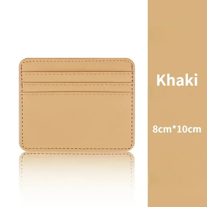 Fashion Slim PU ID Card Bag Credit Card Holder Men's Wallet Women's Wallet Mini Credit Card ID Card Bag Gift