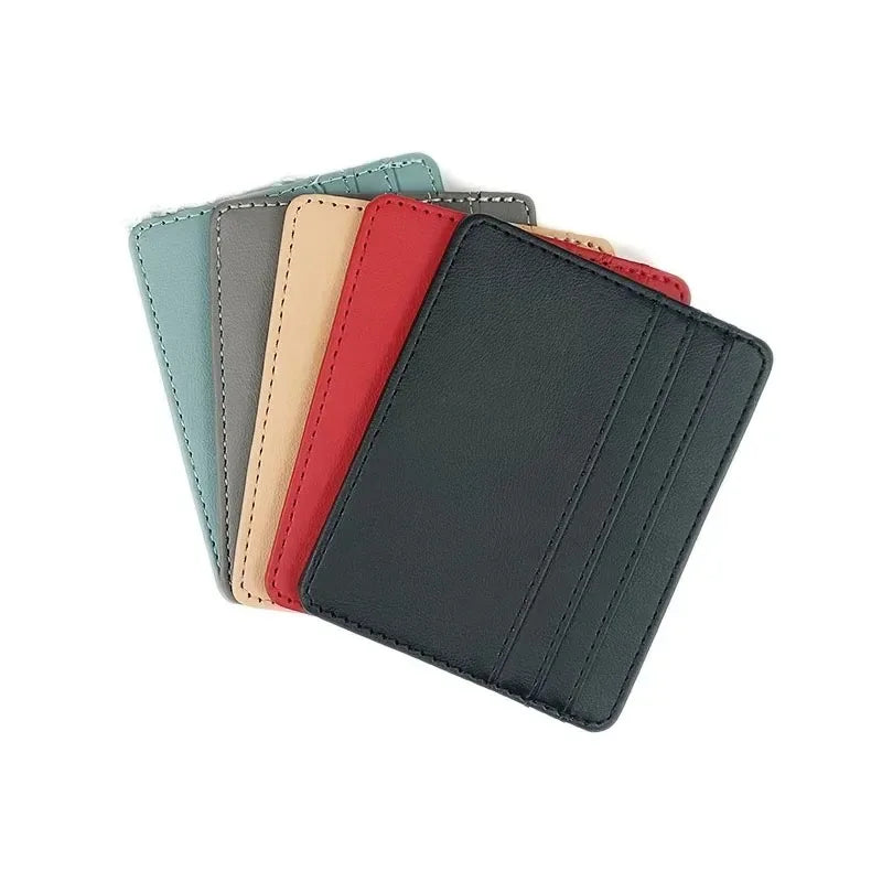 Fashion Slim PU ID Card Bag Credit Card Holder Men's Wallet Women's Wallet Mini Credit Card ID Card Bag Gift