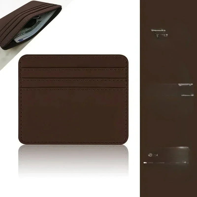 Fashion Slim PU ID Card Bag Credit Card Holder Men's Wallet Women's Wallet Mini Credit Card ID Card Bag Gift