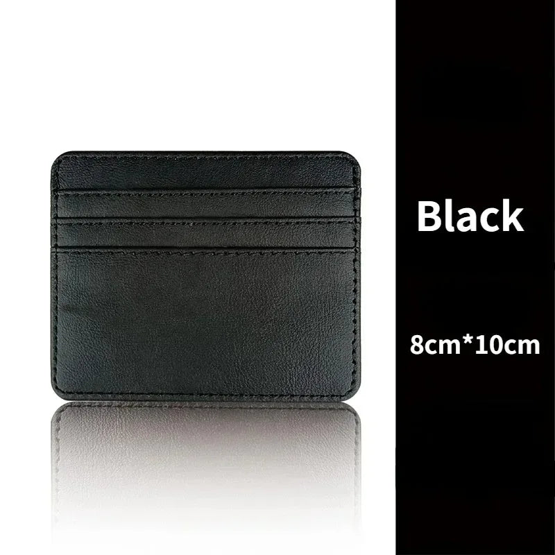 Fashion Slim PU ID Card Bag Credit Card Holder Men's Wallet Women's Wallet Mini Credit Card ID Card Bag Gift
