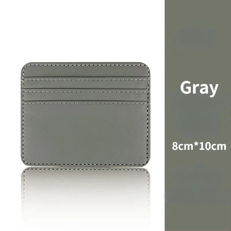 Fashion Slim PU ID Card Bag Credit Card Holder Men's Wallet Women's Wallet Mini Credit Card ID Card Bag Gift