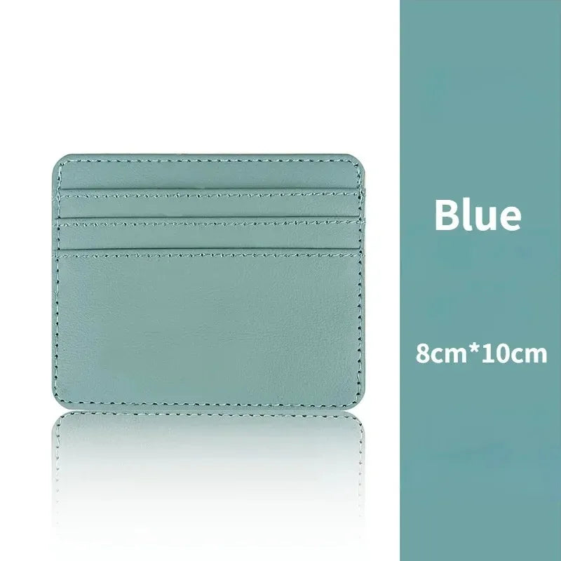 Fashion Slim PU ID Card Bag Credit Card Holder Men's Wallet Women's Wallet Mini Credit Card ID Card Bag Gift