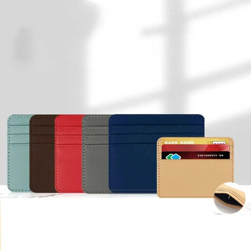 Fashion Slim PU ID Card Bag Credit Card Holder Men's Wallet Women's Wallet Mini Credit Card ID Card Bag Gift